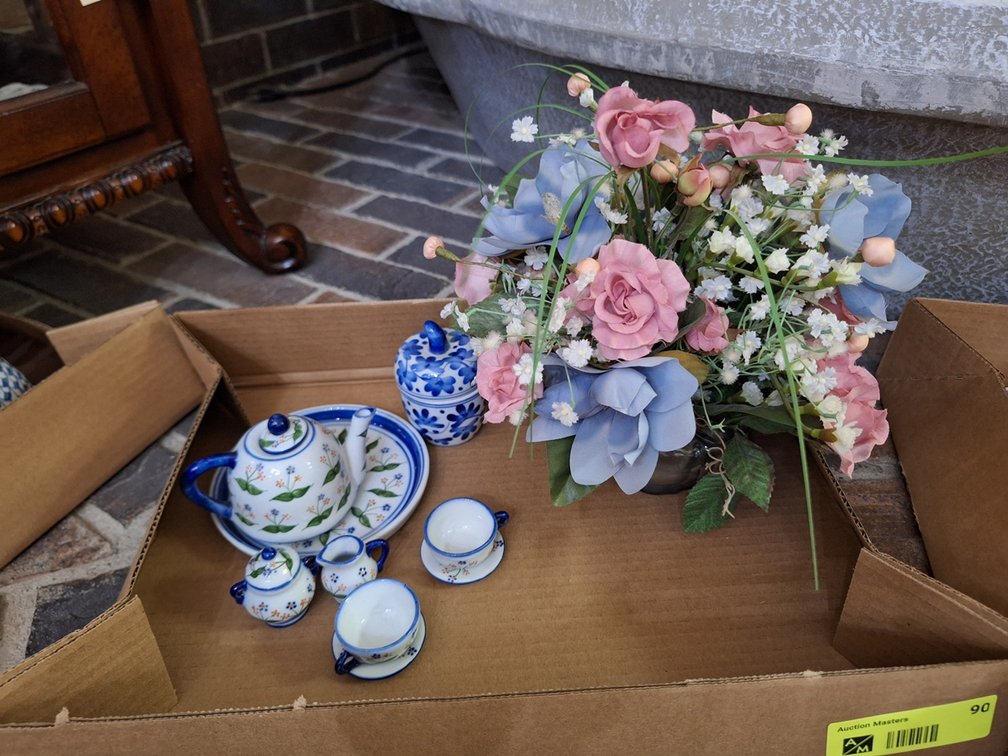 Assorted, Mini Porcelain Tea Set, Covered Box and More