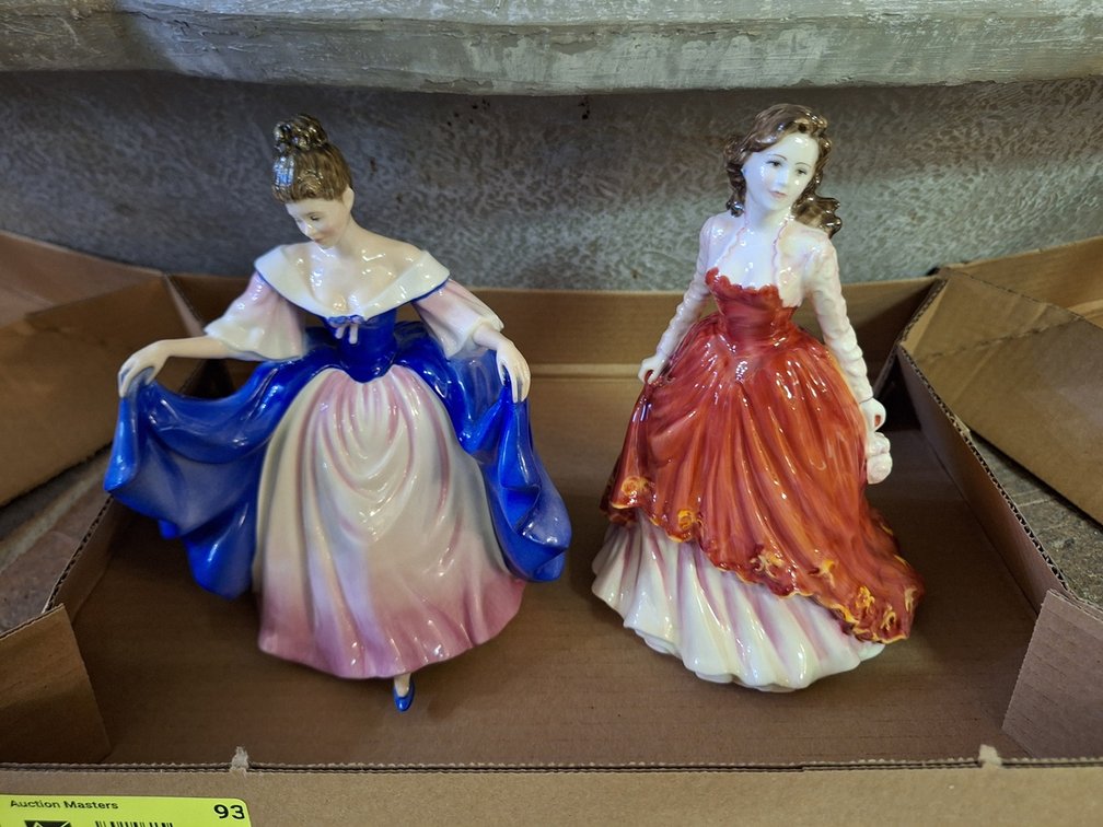 Pair of Royal Doulton Lady Figures, 9"