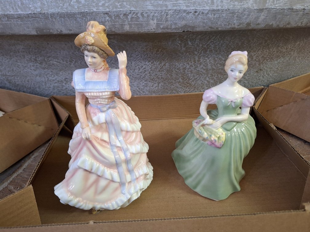Pair of Royal Doulton Lady Figures, 9"