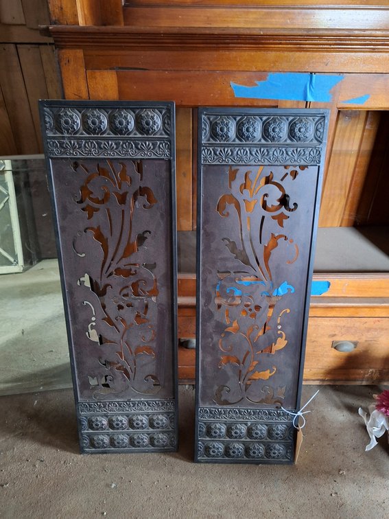 2 Vintage Decorative Metal Panels, 10"x35"