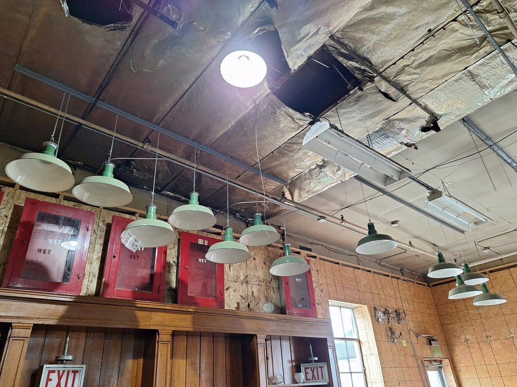12 Vintage Green Porcelain Industrial Lamp Shrouds, 18" Diameter x 12" H