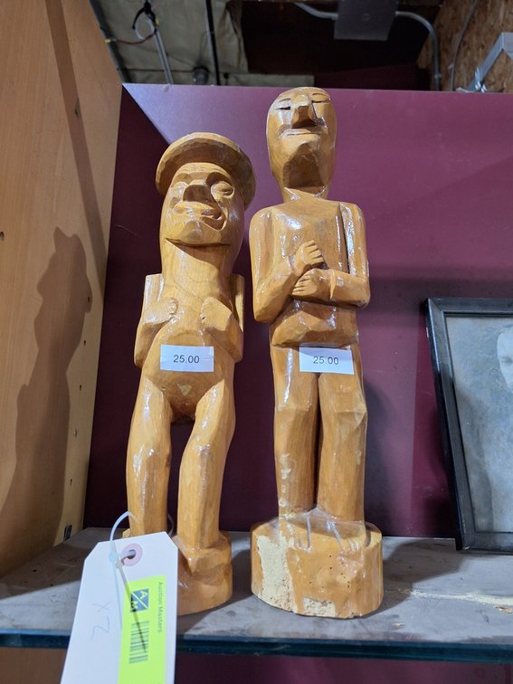 2 Wood Statues