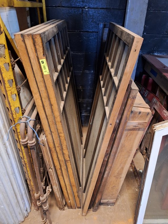 Assorted Vintage Multi-Panel Textured Glass Windows, 36.5"x56"