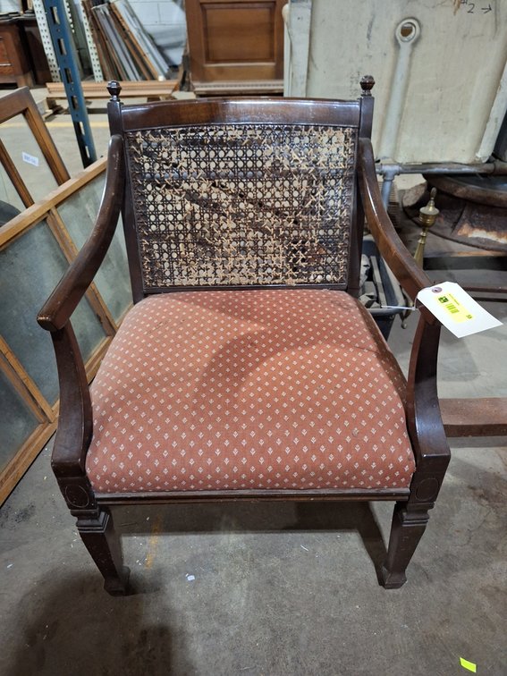 Wood/Wicker Upholstered Chair