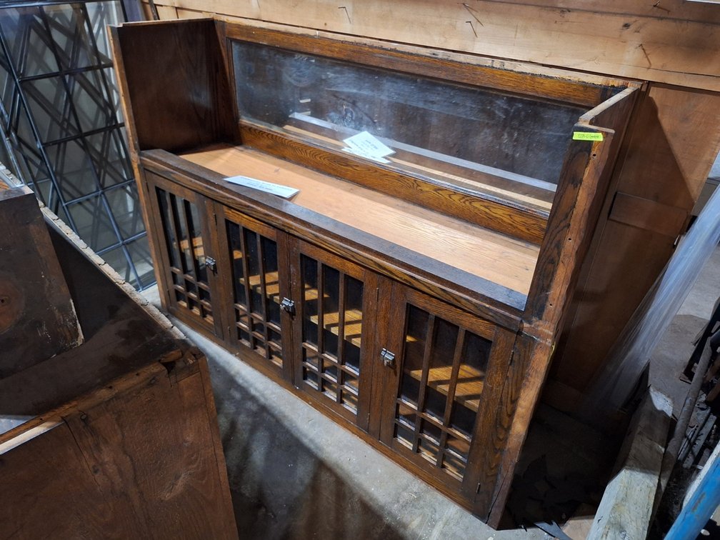 Craftsman Wood/Glass/Mirrored Built-In, 75.5"x23"x82"