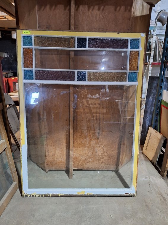 Vintage Colored Glass Panel, 48"x66"