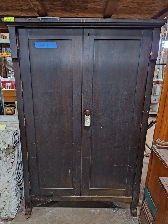 2 Door Wood Wardrobe, 44"x24"x66"