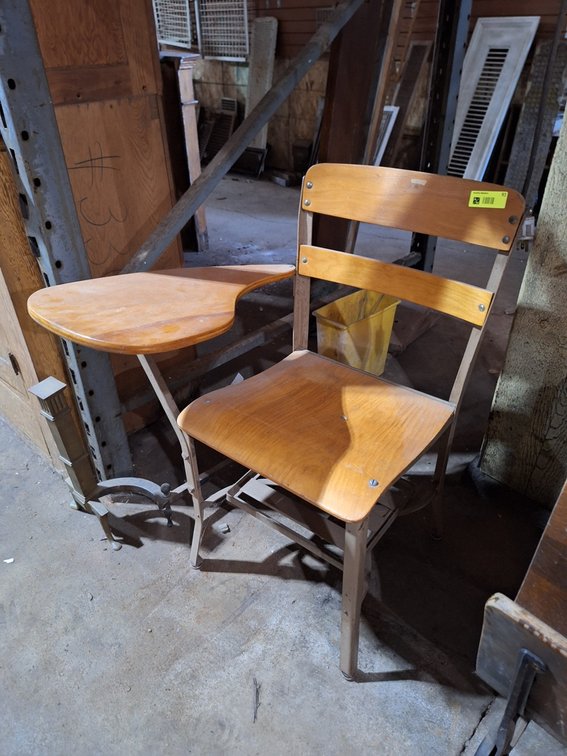 Vintage Wood/Metal School Desk
