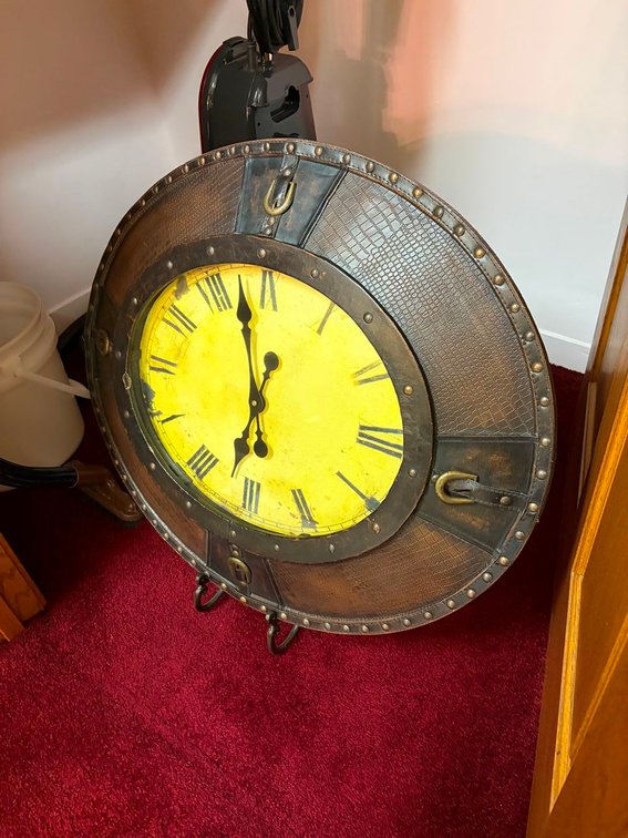 Leather Style Buckle Wall Clock 28"D