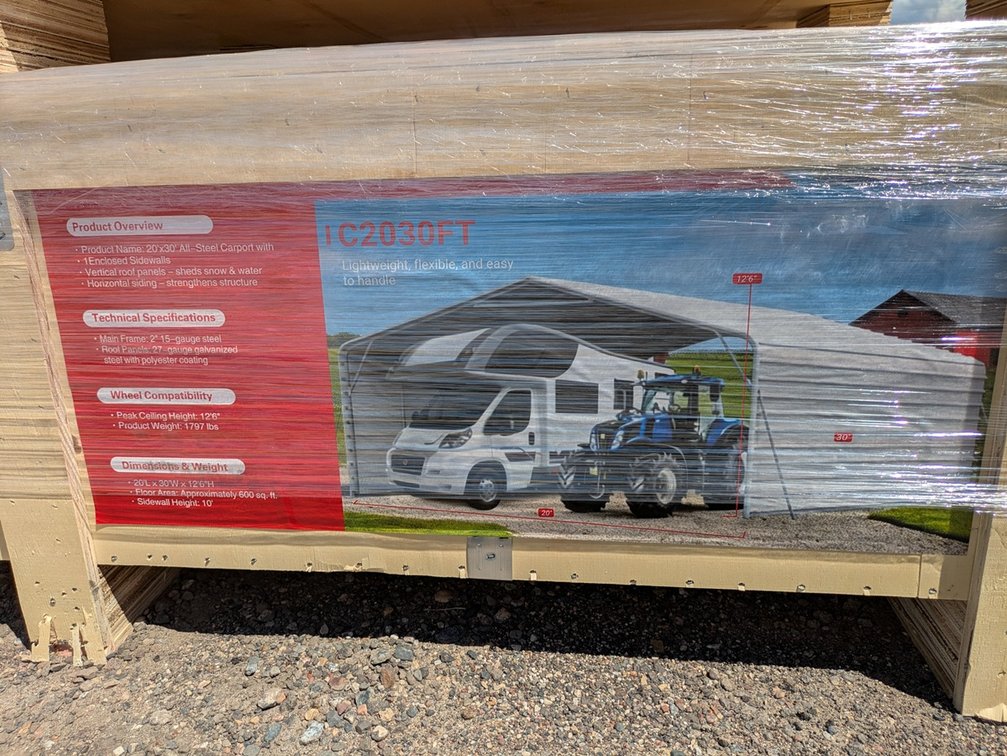 2026 SDLANCH 20'x30'x12' Carport, Model SDL2030GT, Unused