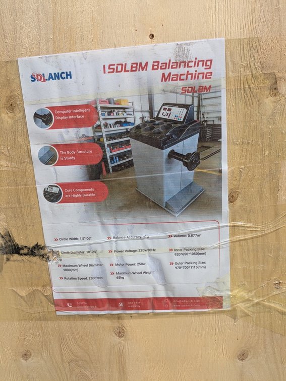 2026 SDLANCH Tire Balancing Machine, Model TBM, Unused