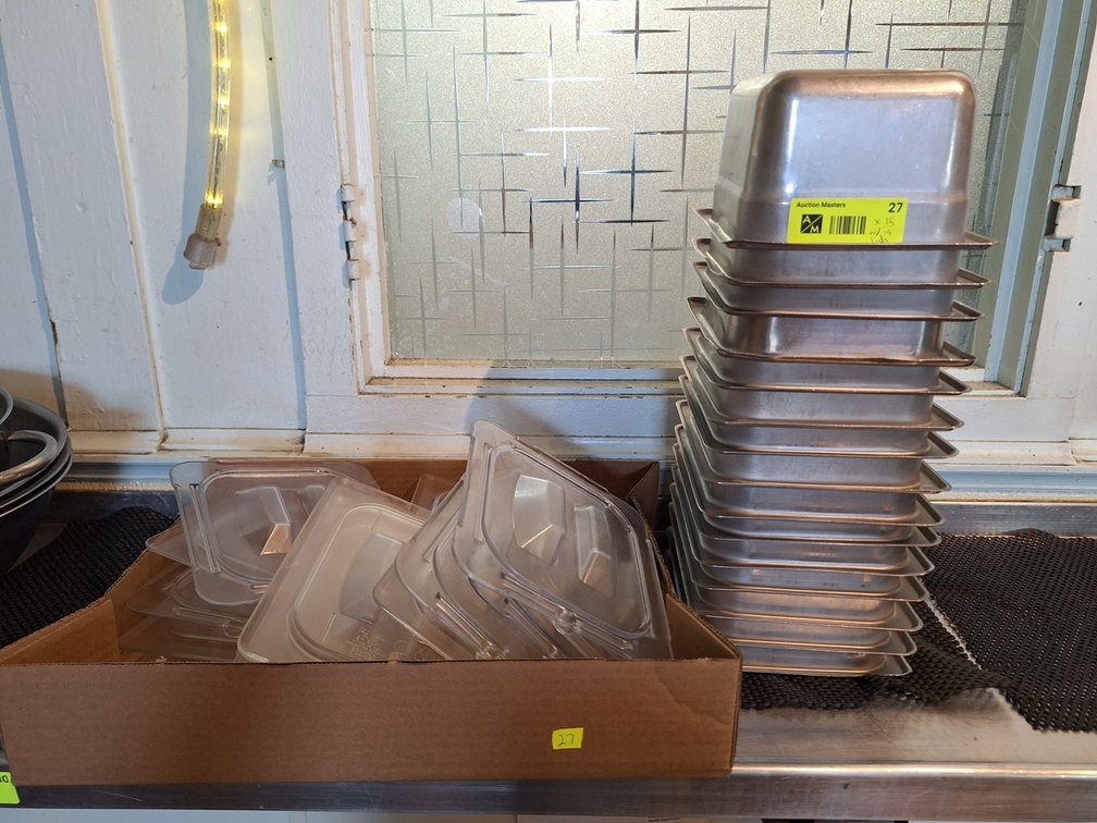 14 SS 1/4 Pans with Lids