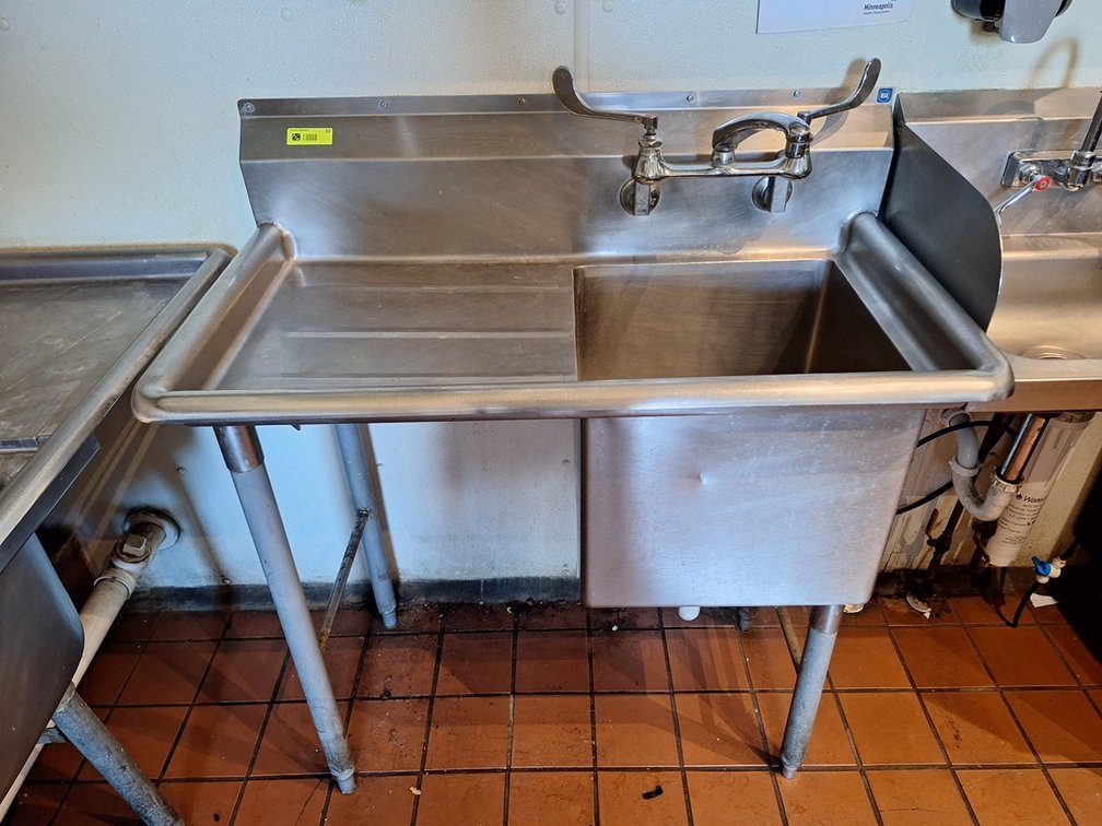 SS Prep Sink with Faucet, 38"x22"x36"