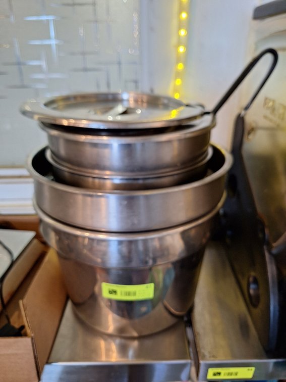 3 SS Soup Warming Bowls with Lids