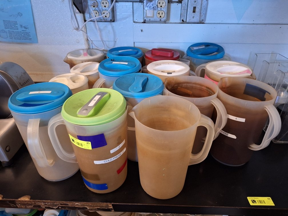 Assorted Poly Pitchers and Coolers