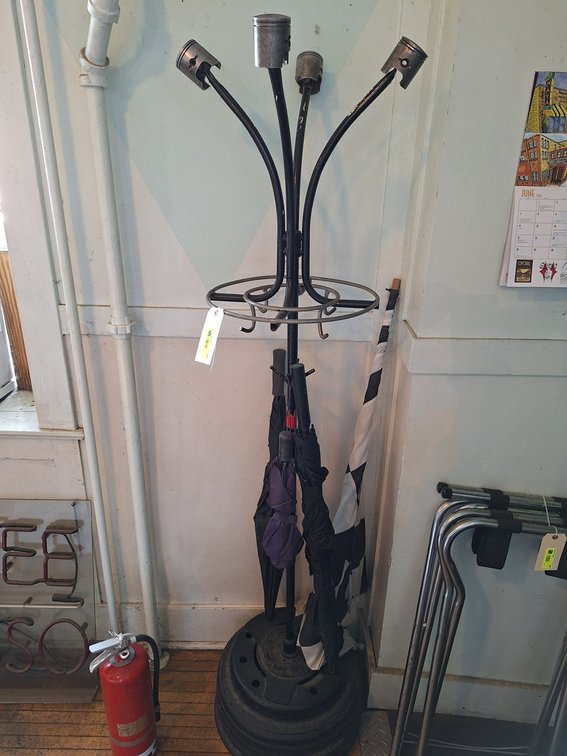 Industrial Style Coat/Hat Rack 75", 3 Umbrellas