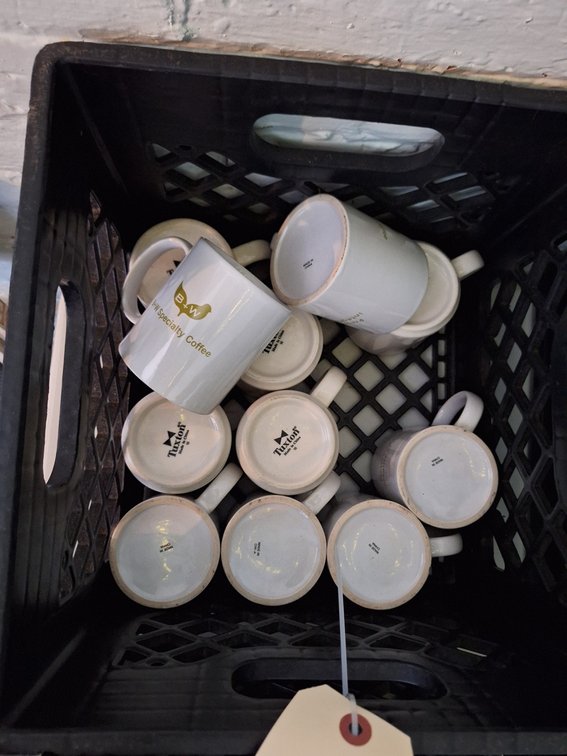 Assorted Coffee Mugs in Tote