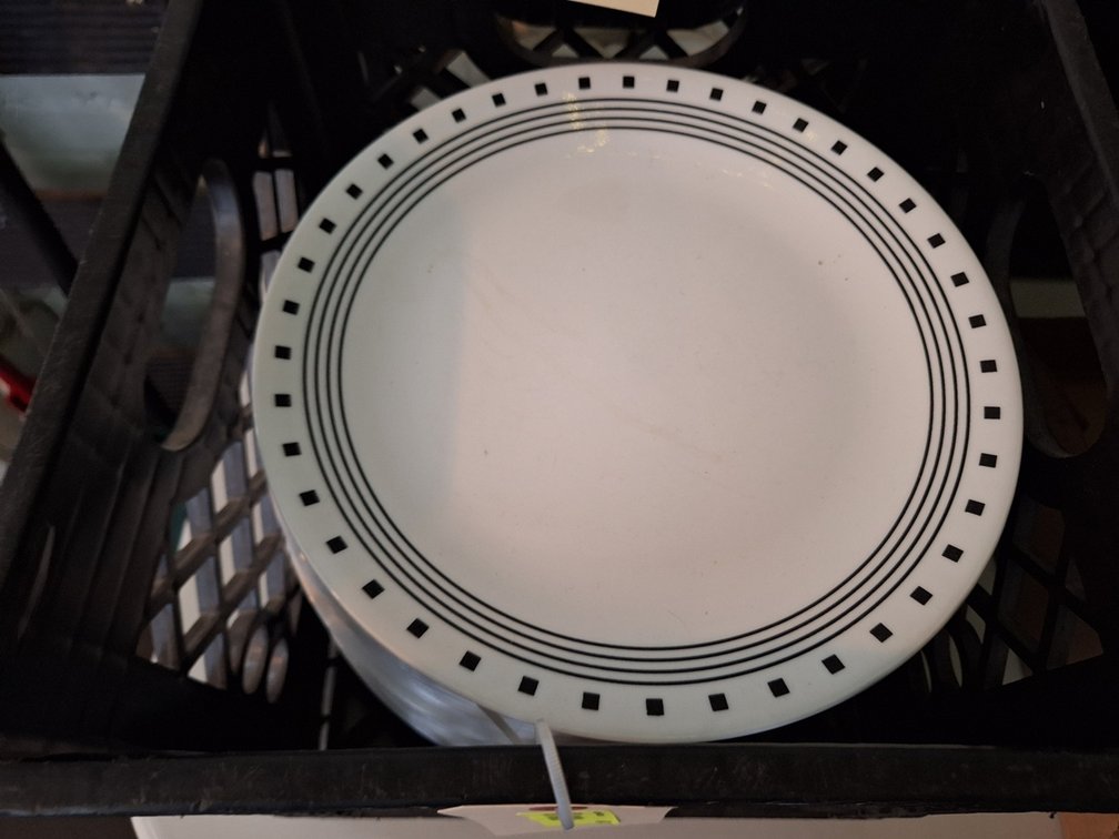 Assorted Plates in Tote