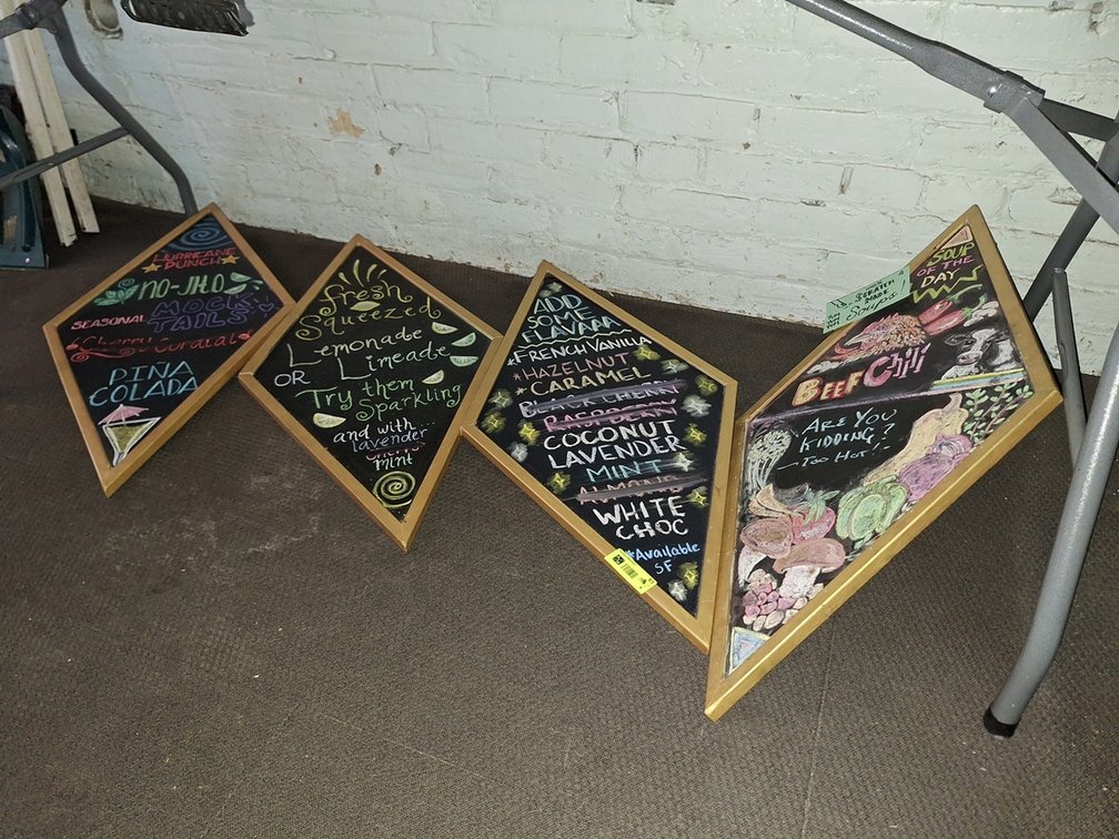 4 Diamond Shaped Chalk Boards