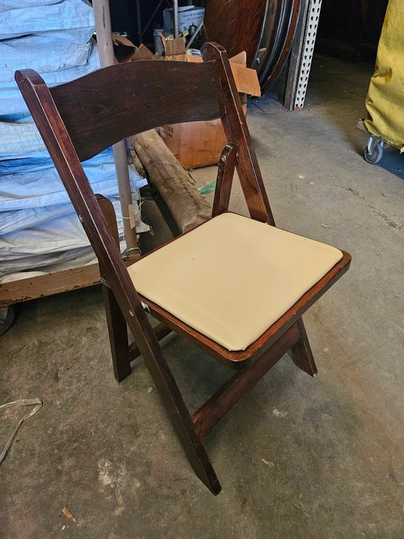 Wood Padded Seat Folding Chairs, Approx. 50 with 2 Carts