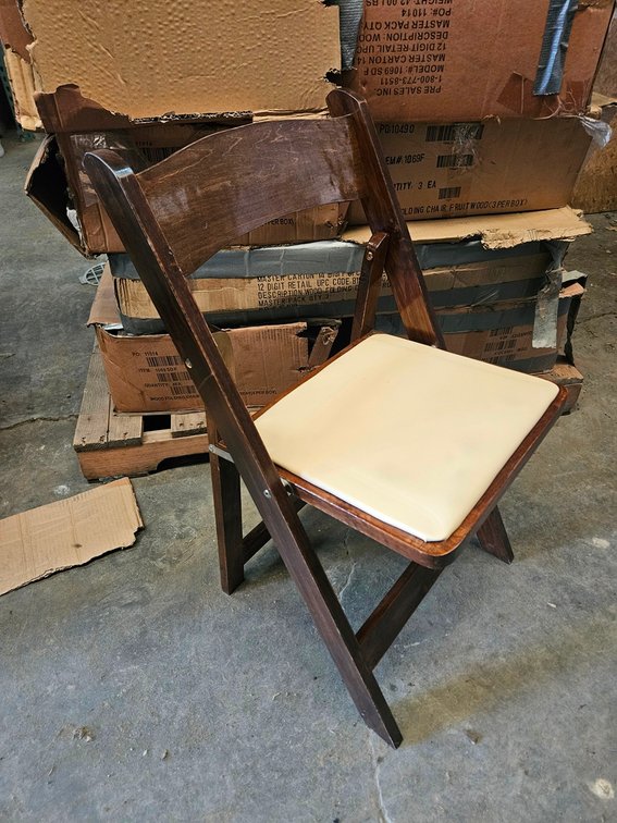 Wood Padded Seat Folding Chairs, Approx. 30 on Pallet
