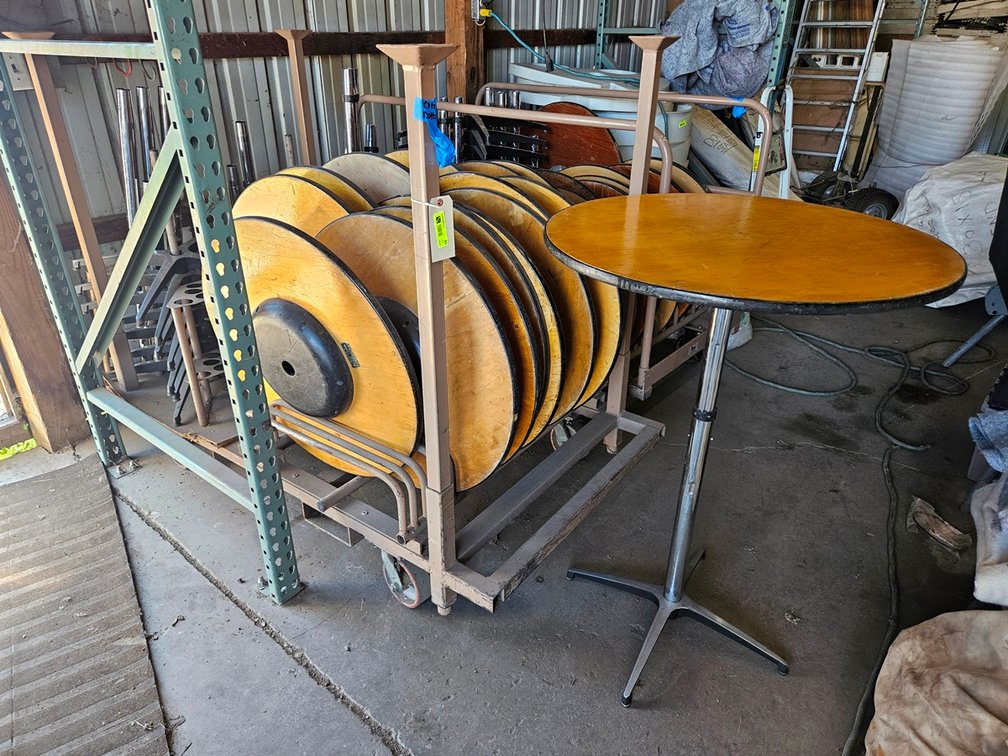 14 Wood/Metal 30" Cocktail Tables with Cart