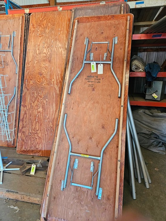 4 Wood Top Folding Tables, 96"x30"