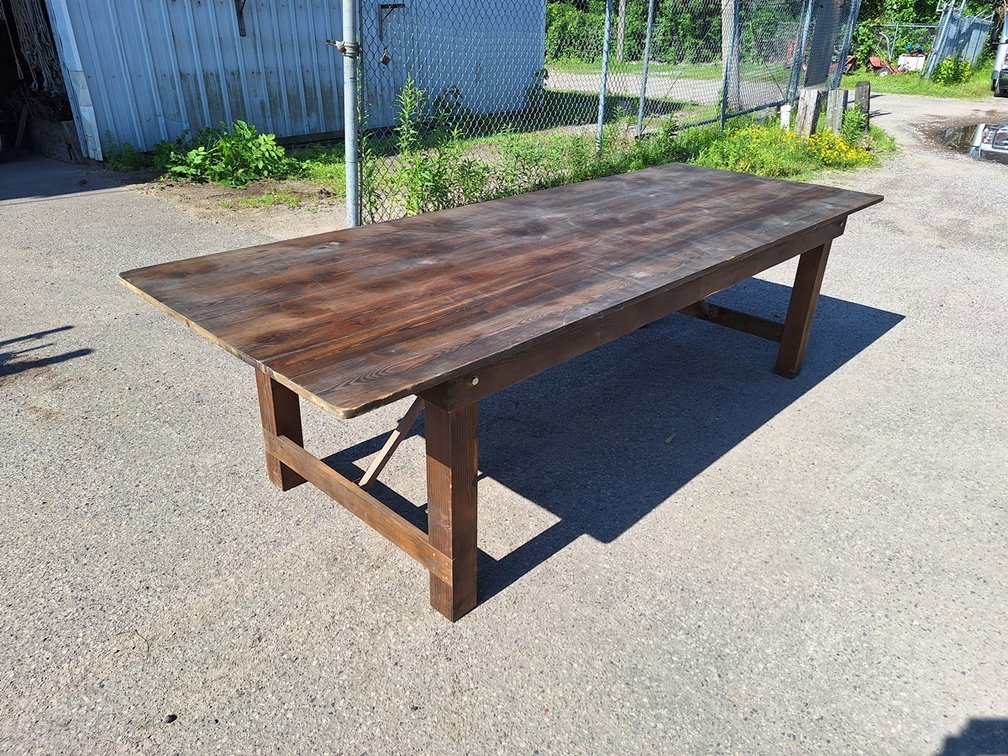 Wood Folding Farmhouse Style Table, 108"x40"x30"