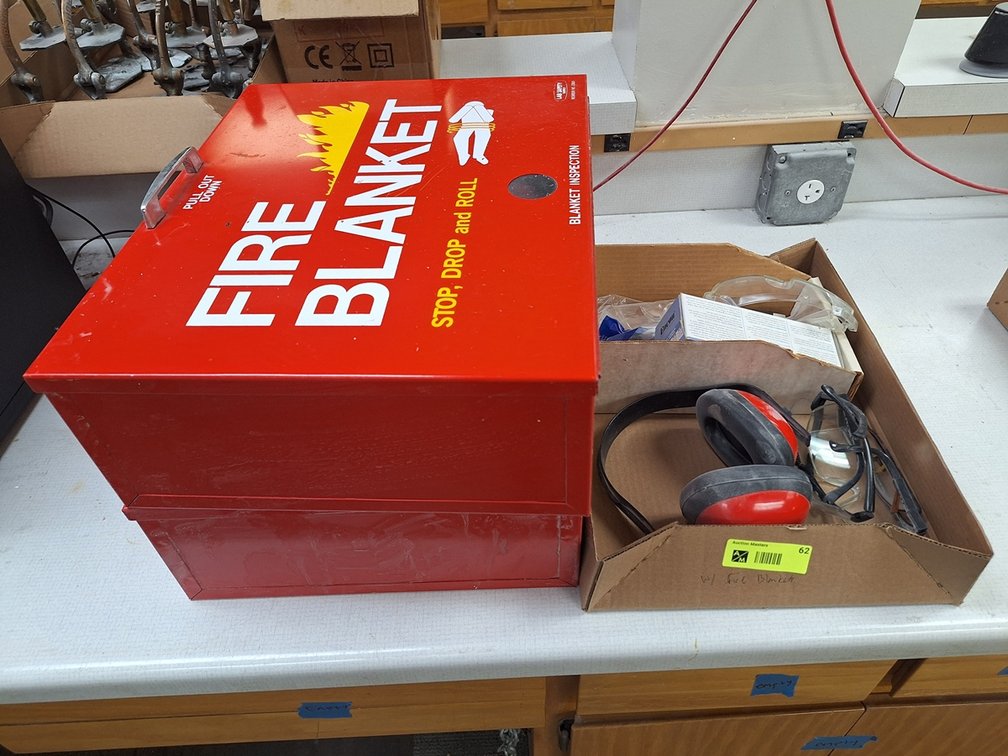 2 Fire Blankets in Metal Cases and PPE