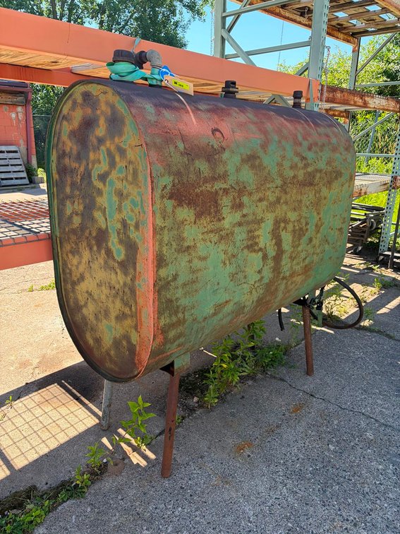 Waste Oil Drum, 1/4 Full, 60"x26"x45"