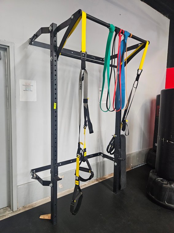 Wall Mounted Rack 50"x90" with Assorted Band and Straps