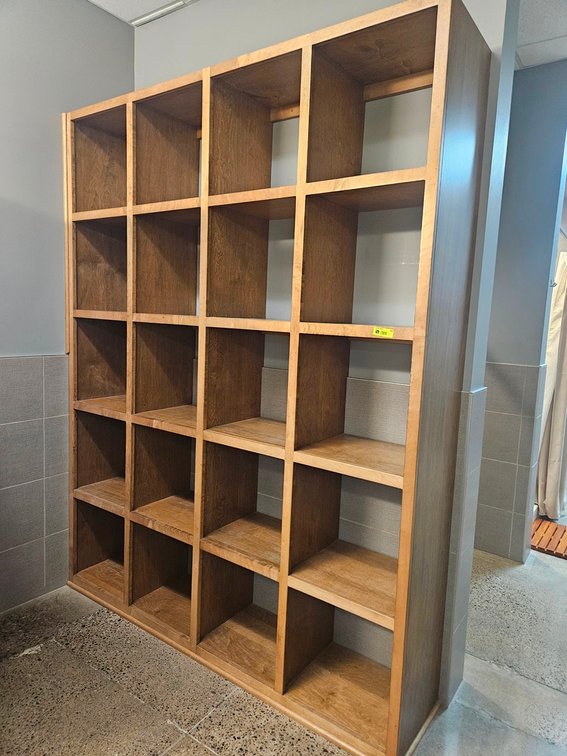 Wood Cubbies, 73"x16"x94 (attached to wall)