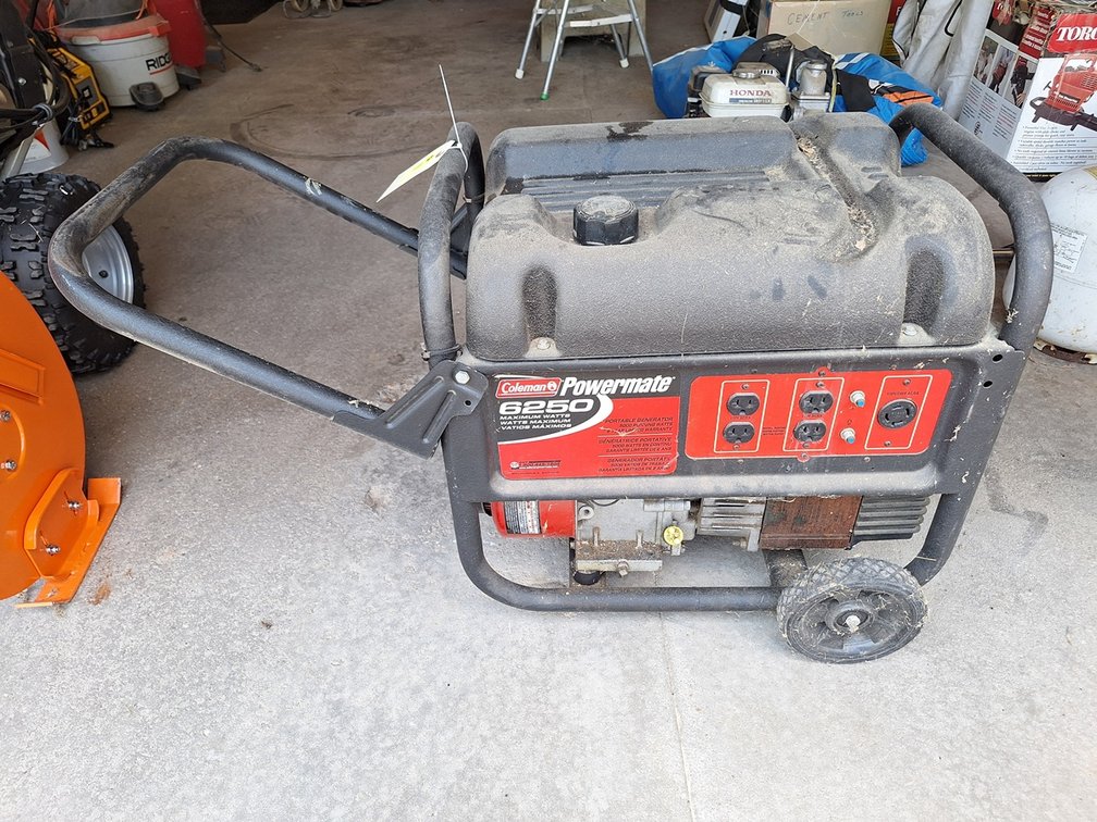 Coleman Powermate 6250 Max Watt 10 HP Gas Generator on Wheels