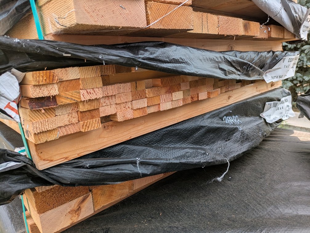 Douglas Fir 1"x2" Outs, S4S EE KD, 159 Pieces, 3' to 5' Lengths, 614 Linear Feet