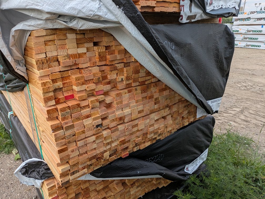 Douglas Fir 1"x2" Outs, S4S EE KD, 968 Pieces, 6' to 11' Lengths, 7535 Linear Feet