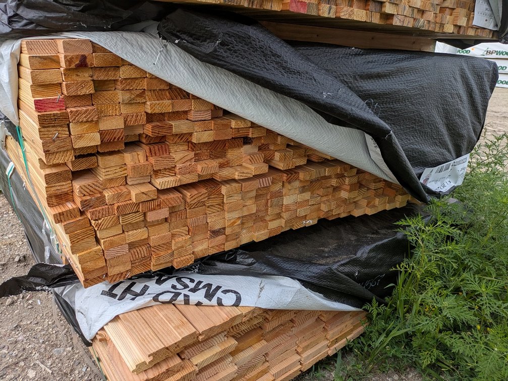 Douglas Fir 1"x2" Outs, S4S EE KD, 665 Pieces, 6' to 10' Lengths, 4974 Linear Feet