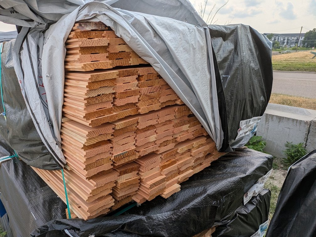 Douglas Fir 1"x4" Outs, Dressed and Matched Flooring KD, 377 Pieces, 3' to 5' Lengths, 1419 Linear Feet
