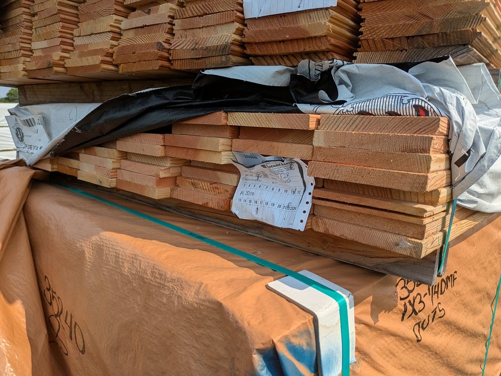 Douglas Fir 1"x6" C/Btr, S4S EE Vertical Grain KD, 62 Pieces, 3' to 5' Lengths, 262 Linear Feet
