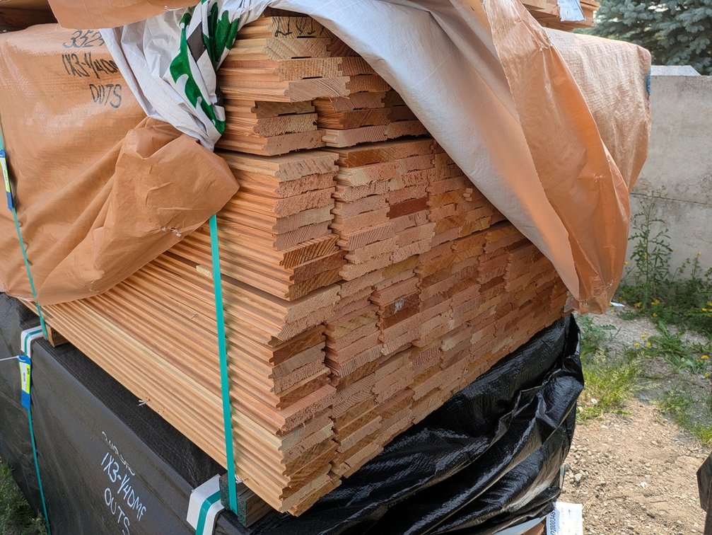 Douglas Fir 1"x3.25" Outs, Dressed and Matched Flooring KD, 416 Pieces, 3' to 5' Lengths, 1412 Linear Feet