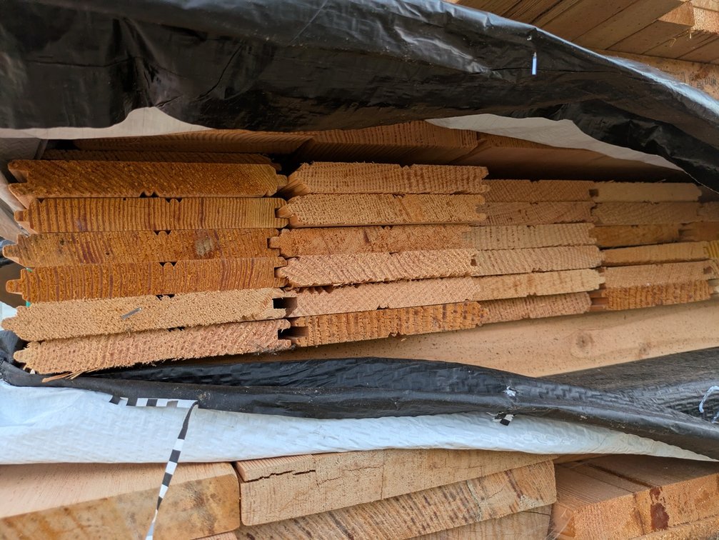 Douglas Fir 1"x6" Outs, Combination Beaded Ceiling KD, 58 Pieces, 3' to 5' Lengths, 246 Linear Feet