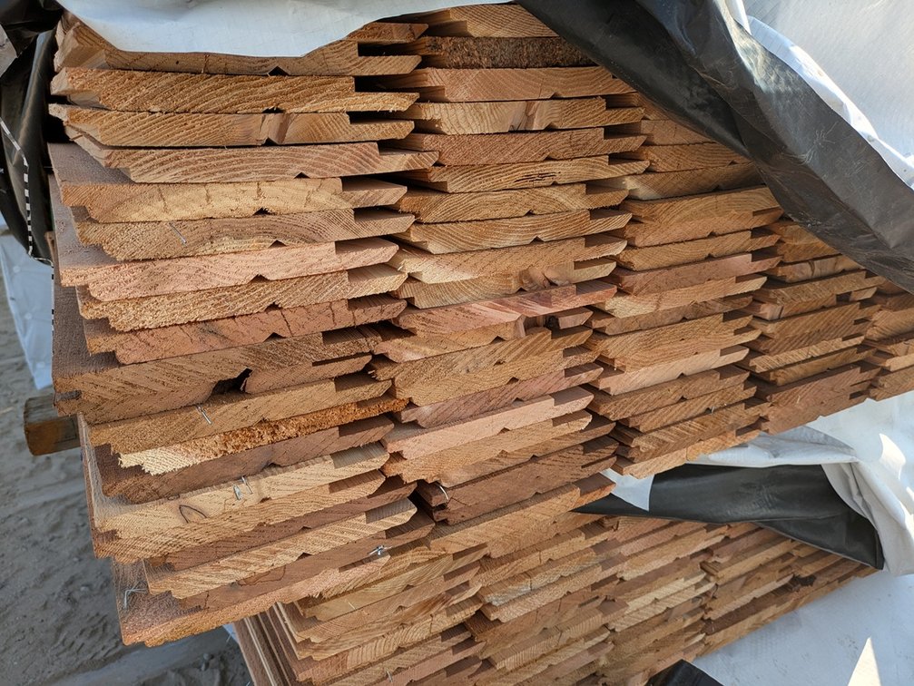 Western Red Cedar 1"x8" Utility Channel Bandsawn KD R/L, 133 Pieces, 8' Lengths, 1063 Linear Feet, 564 Sq. Ft.