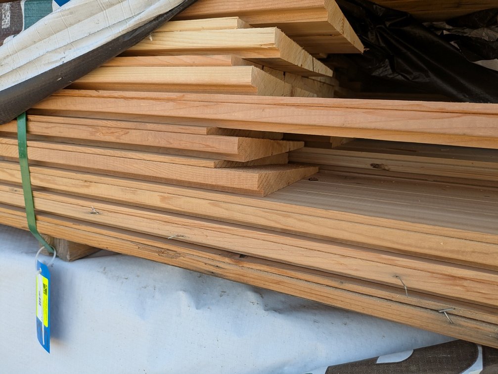 Western Red Cedar 1"x10" Utility Thick Butt Bevel KD R/L, 90 Pieces, 6' to 8' Lengths, 645 Linear Feet, 436 Sq. Ft.