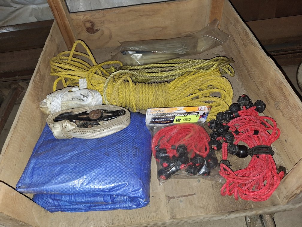 Assorted Rope and More on Bottom of Cart