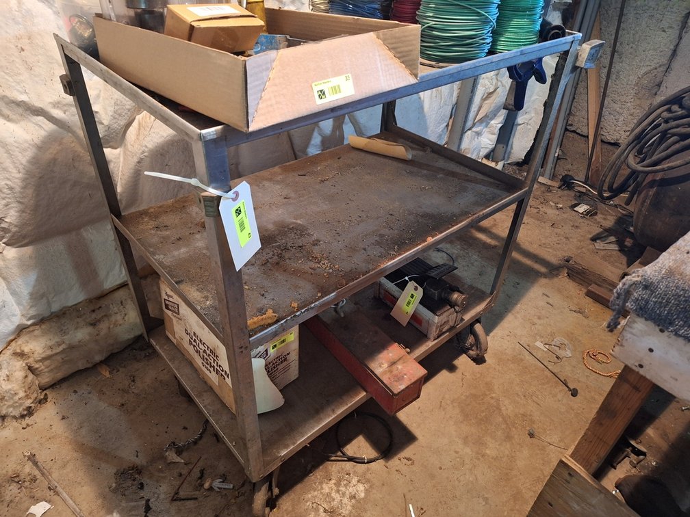 Metal 3 Tier Shop Cart, 36"x22"x36"