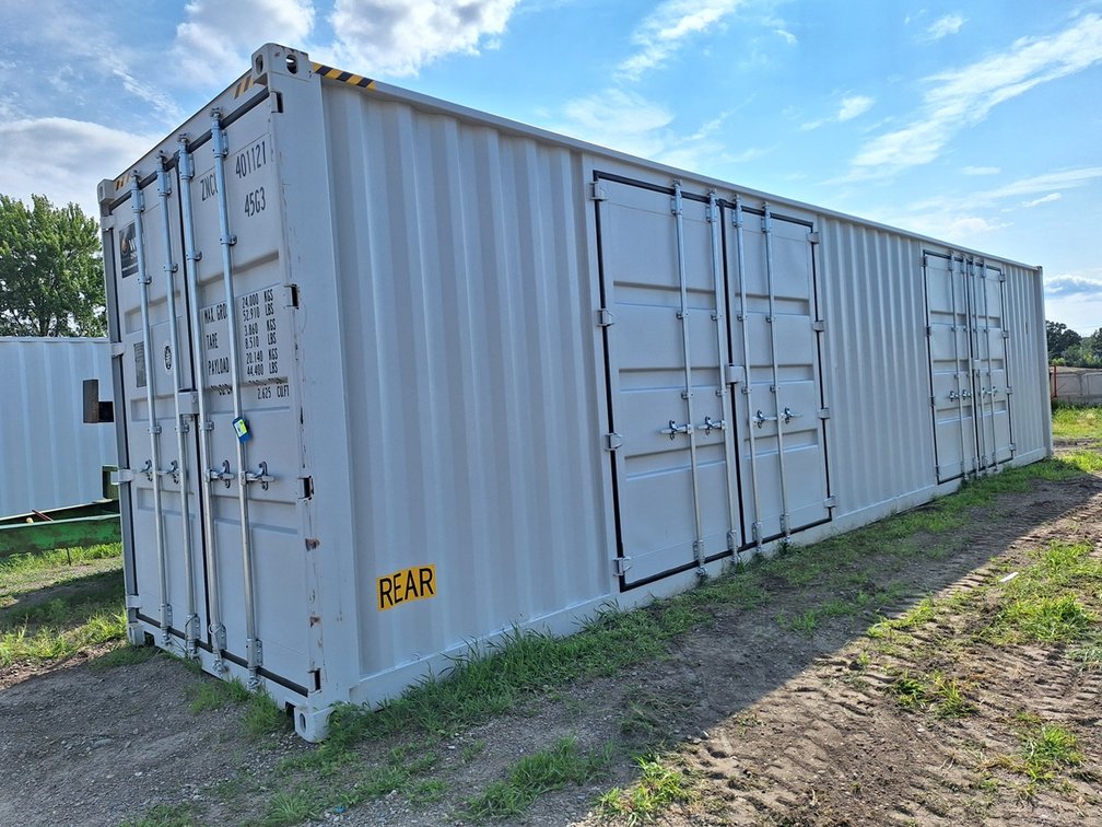 Multi-Door 40' High Cube Shipping Container, (2) open side doors (ZNCU 4011214)