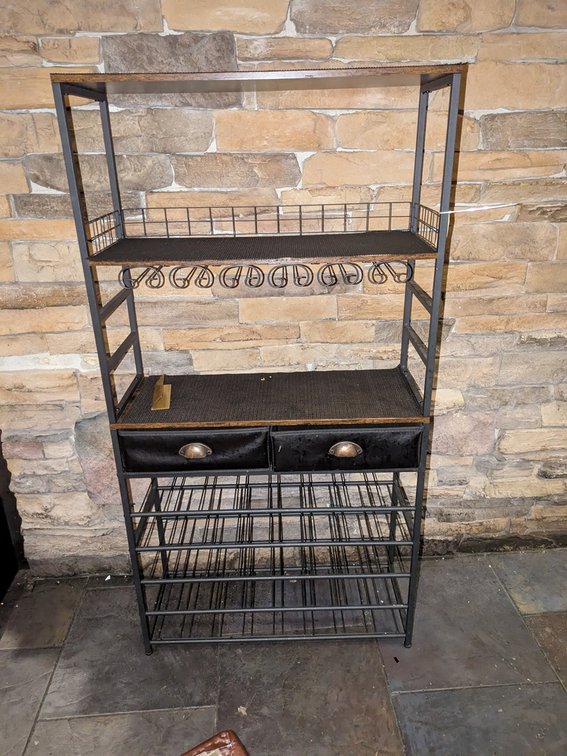 Wood/Metal Wine Rack, 30"x12"x58"