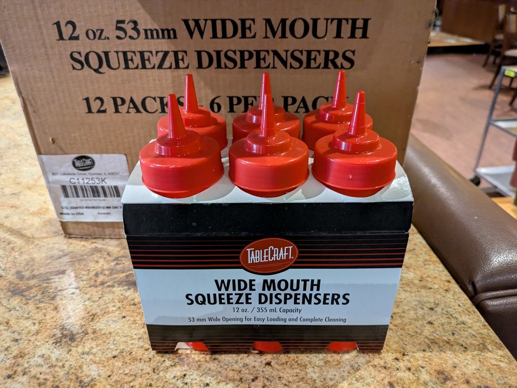 Box of Tablecraft Squeeze Bottles, 11-6 Packs