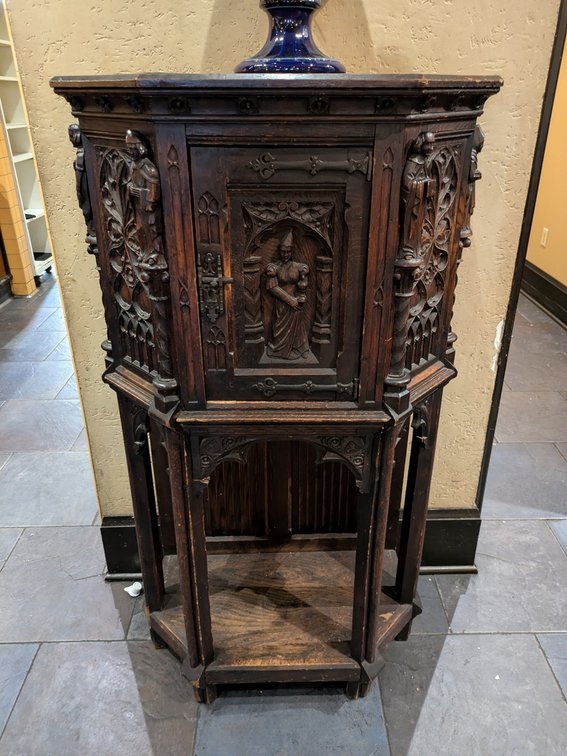 Carved Wood Cabinet, 30"x19"x55"