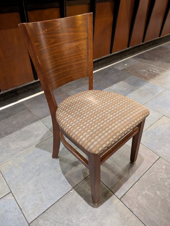 95 Wood/Upholstered Dining Chairs, 18" Seat Height