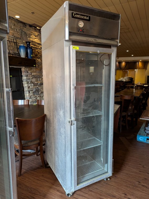 Continental Glass Door Cooler on Wheels, Model: 1F-GD, 26"x34"x82"